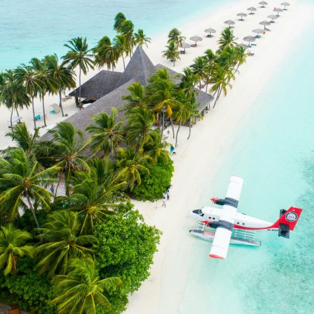 Avioneta y speedboat Maldivas